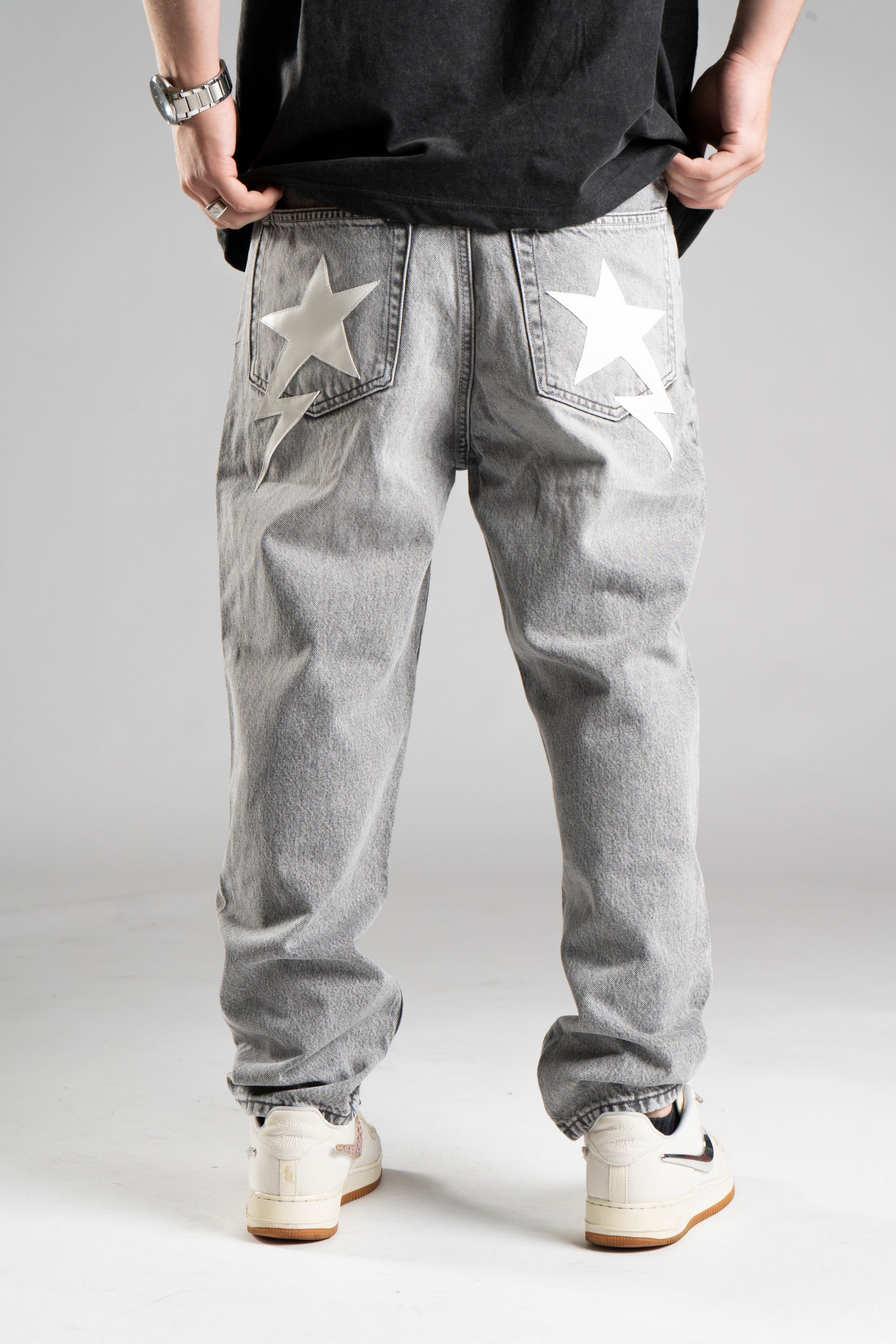 Custom Baggy Star Jeans V1 Grey