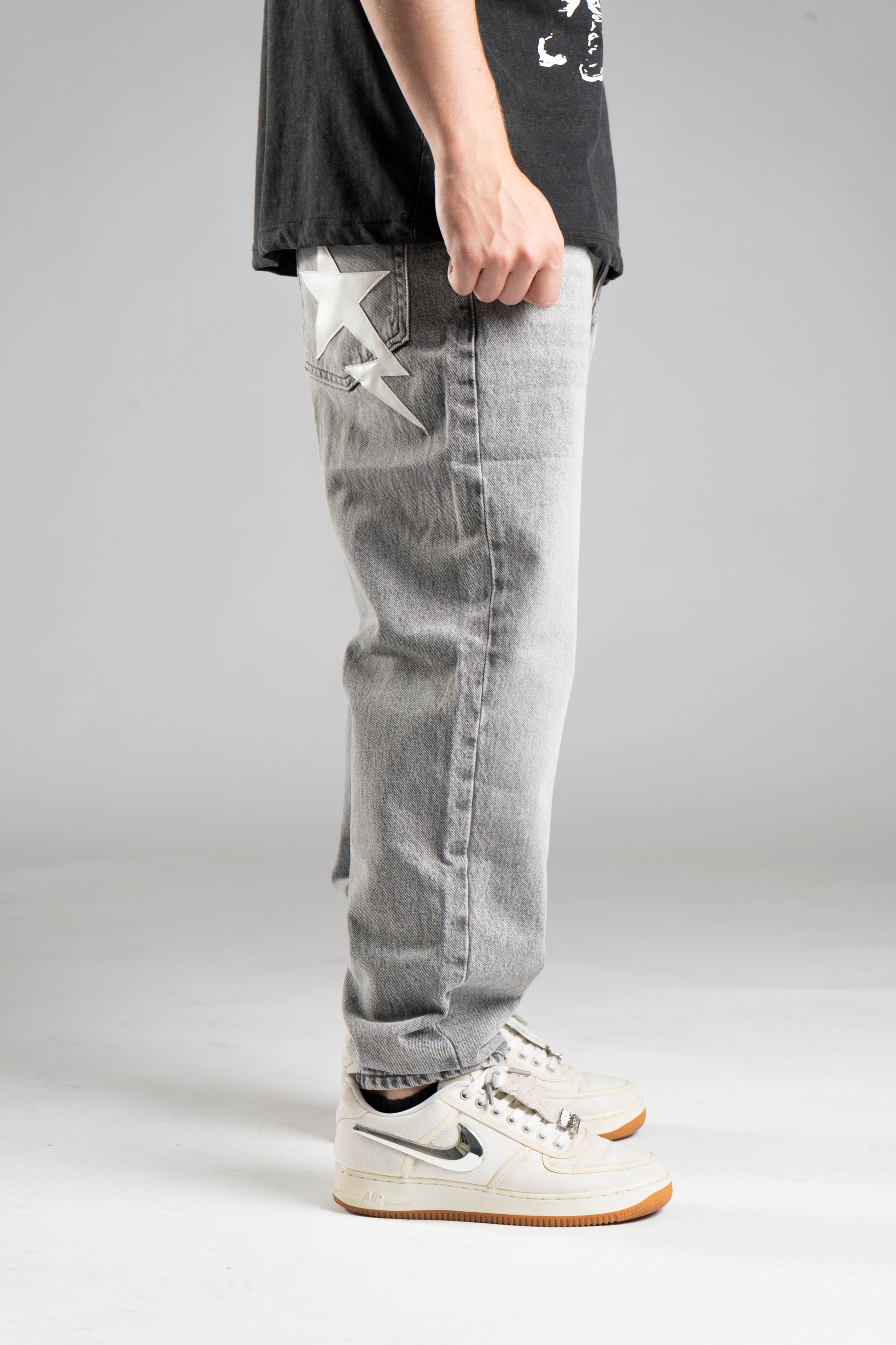 Custom Baggy Star Jeans V1 Grey
