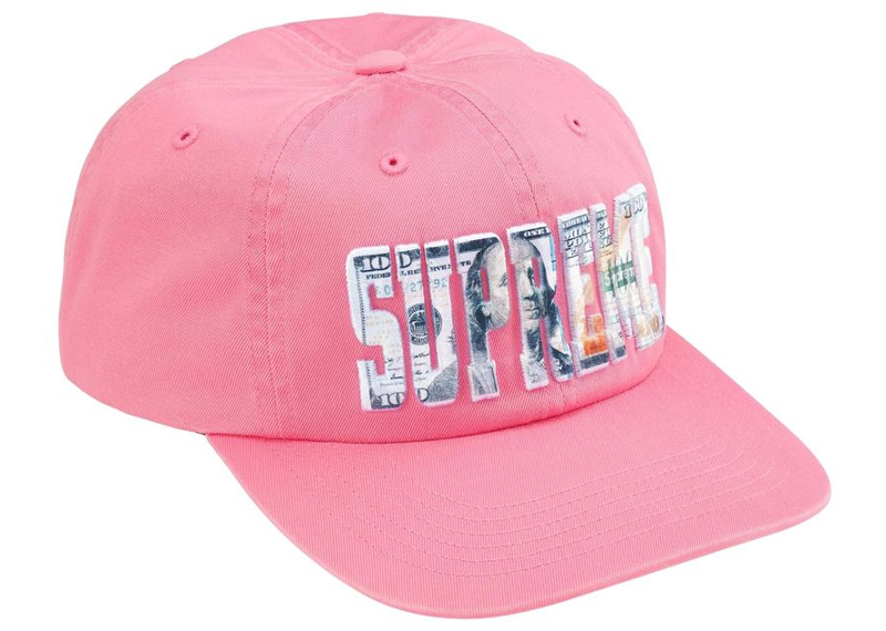 Supreme Embroidered Money Logo 6-Panel Pink