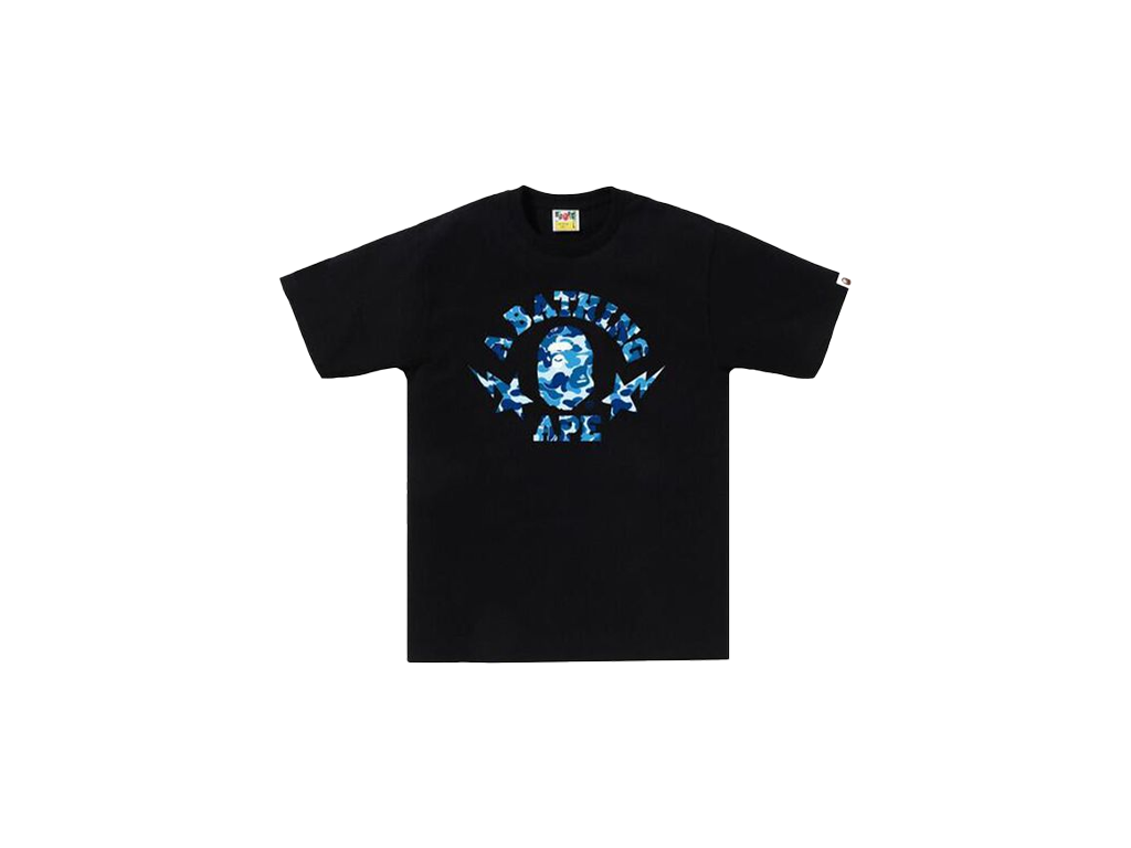 BAPE ABC Camo Sta College Tee Black/Blue