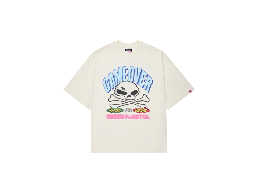 Broken Planet Game Over White Tee