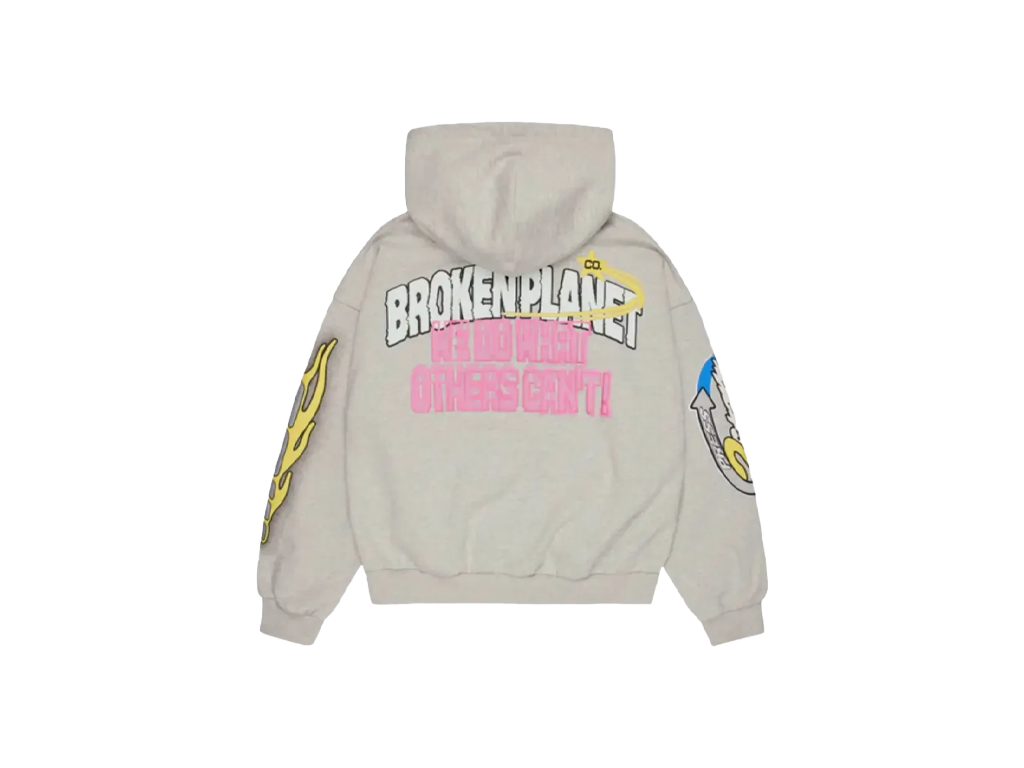 Broken Planet The Planet Is Your Zip Up Hoodie Ash Heather Grey