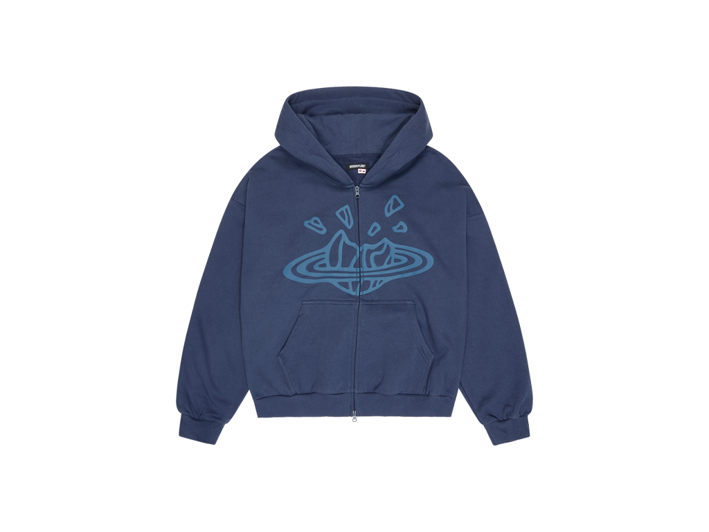 Broken Planet Zip Up Hoodie Navy Blue-Broken Planet-pikastore.cz