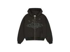 Broken Planet Zip Up Hoodie Soot Black