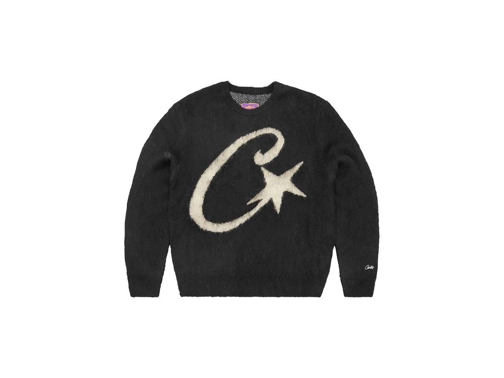 Corteiz C Star Mohair Knit Sweater Black-Corteiz-pikastore.cz