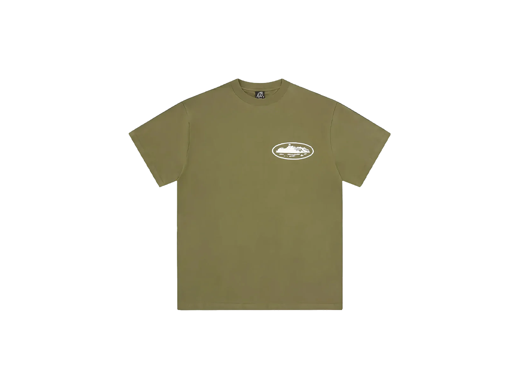 Corteiz Island Puff Print Tee Olive-Corteiz-pikastore.cz