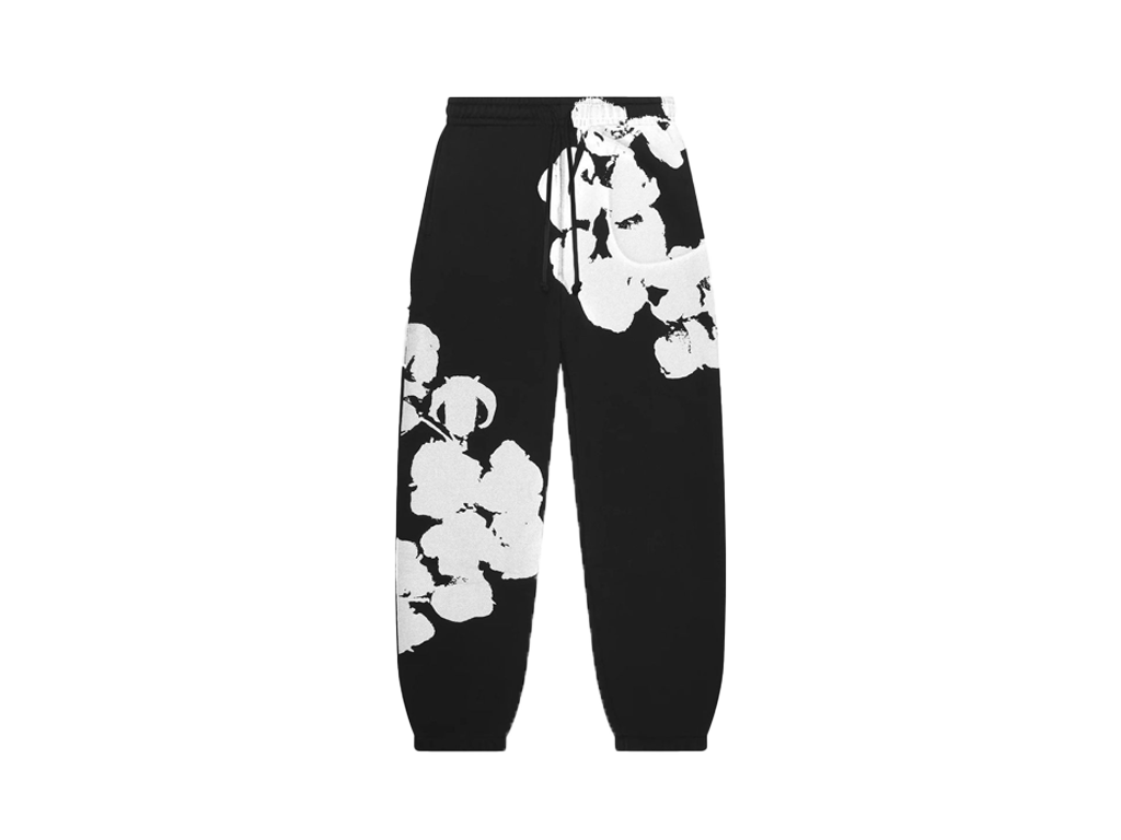 Denim Tears Big Cotton Wreath Sweatpants Black