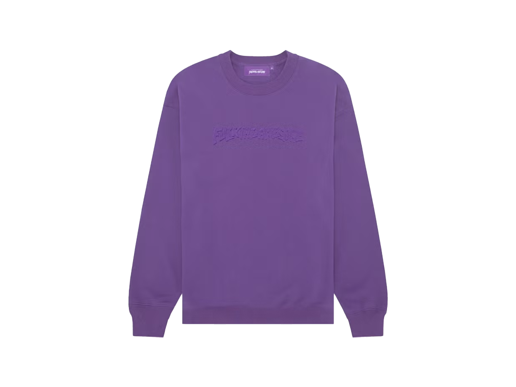 Fucking Awesome Stamp Embossed Crewneck Purple