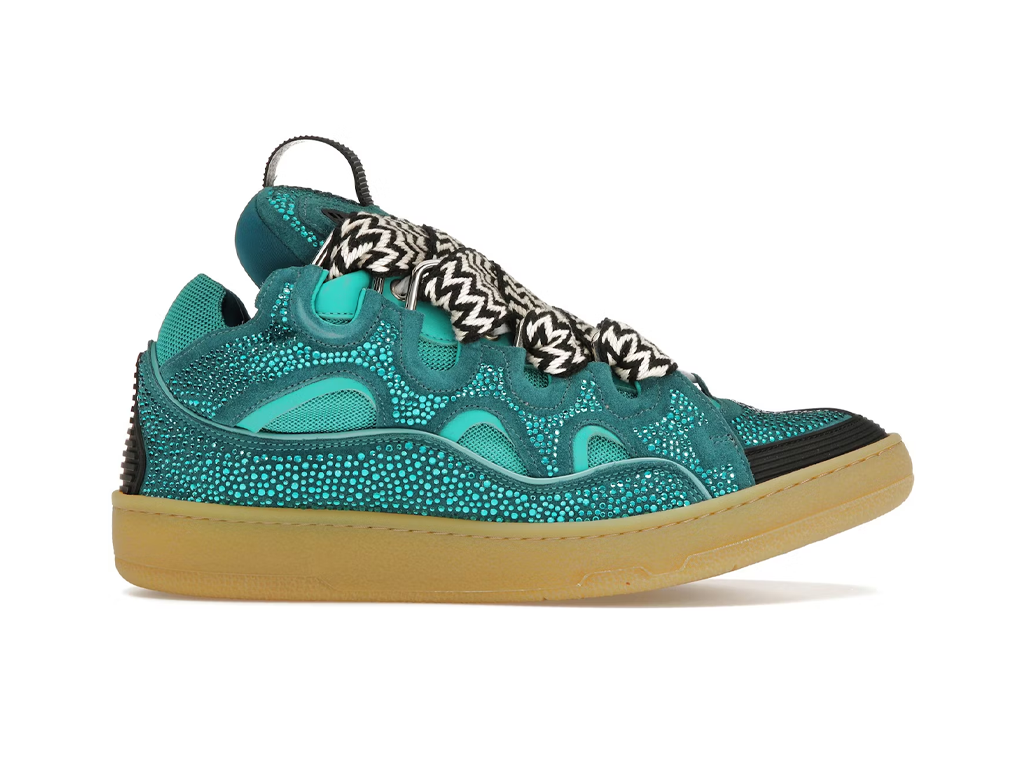 Lanvin Curb Sneakers Rhinestones - Pale Blue-Lanvin-pikastore.cz