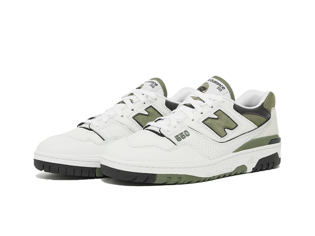 New Balance 550 White Dark Olivine-New Balance-pikastore.cz