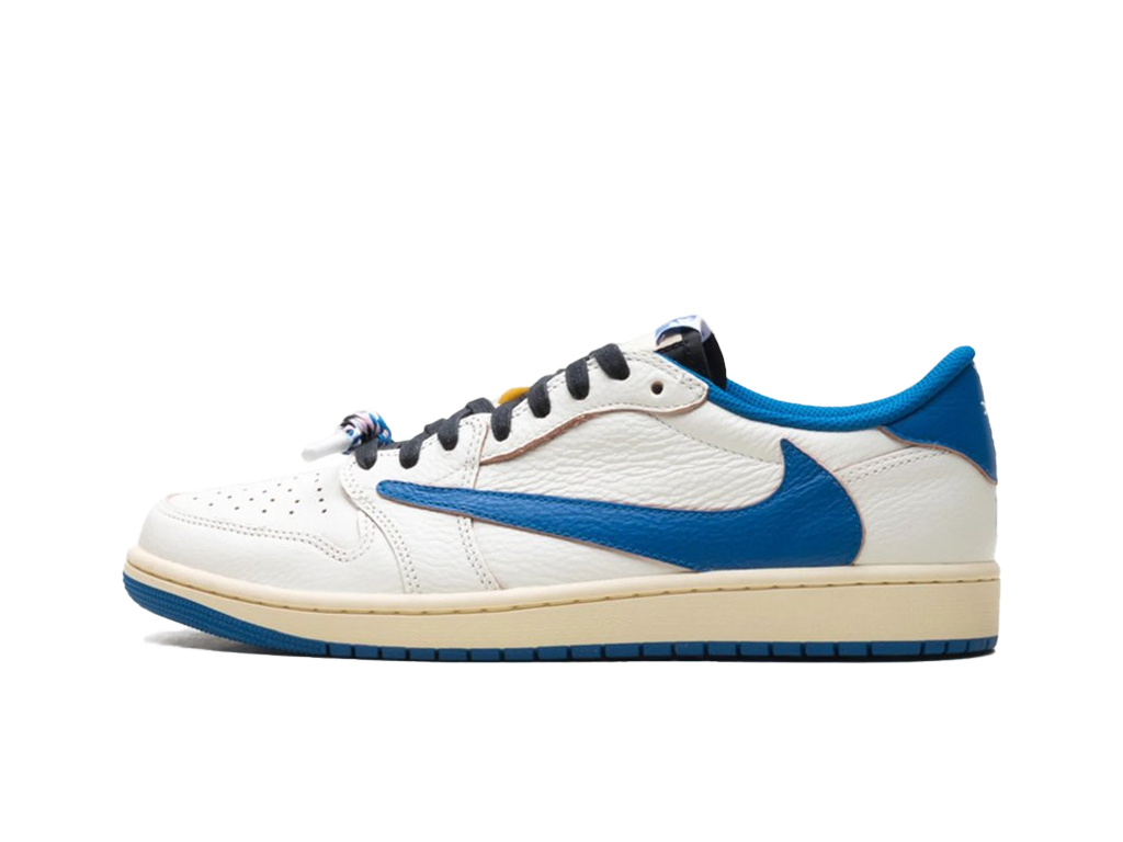 Nike Air Jordan Fragment Design x Travis Scott x 1 Retro Low OG SP Sail Military Blue-Air Jordan-pikastore.cz