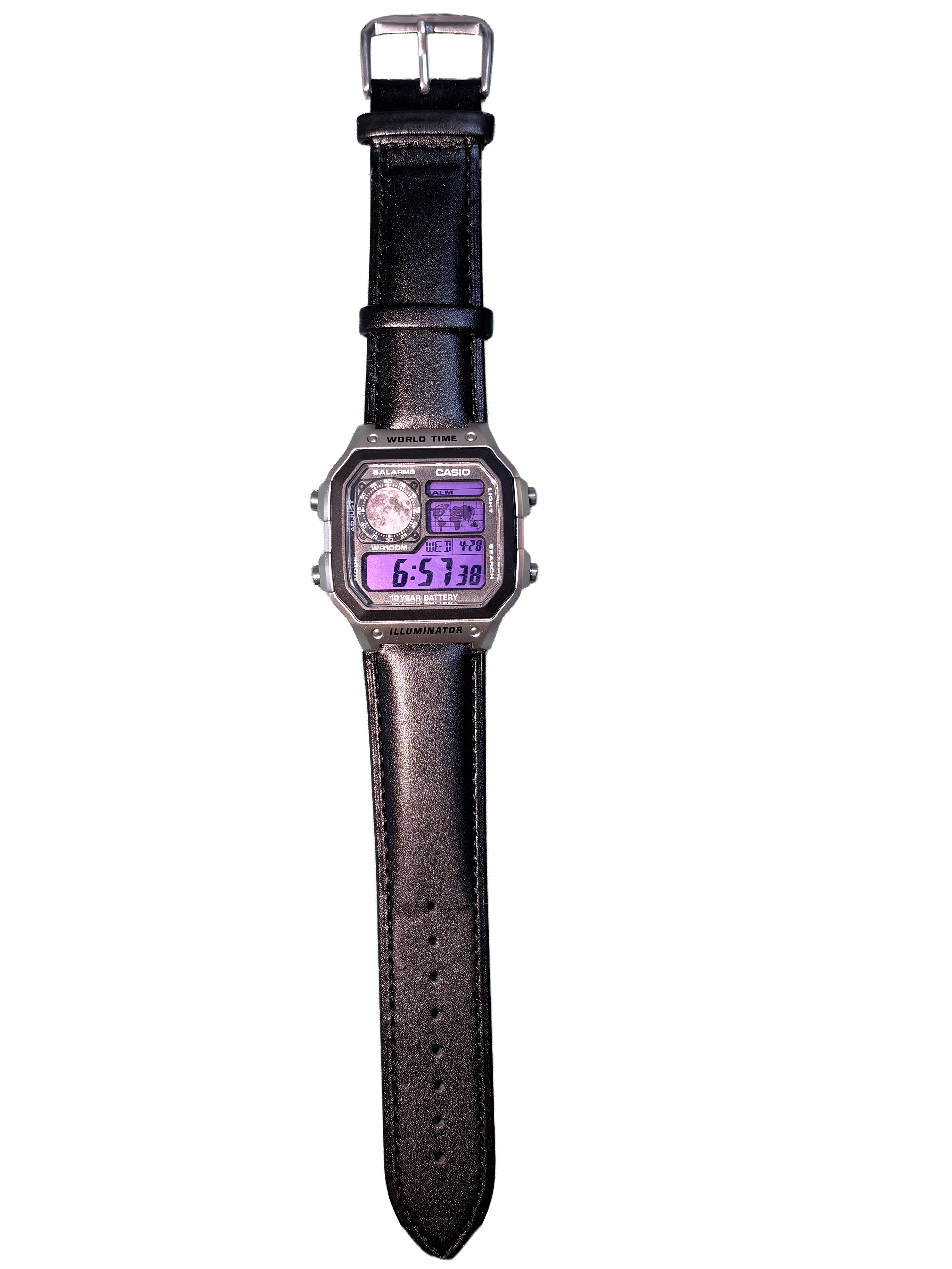 Modial Casio Purple Moon Leather Watch-Apparel & Accessories-Modial-pikastore.cz