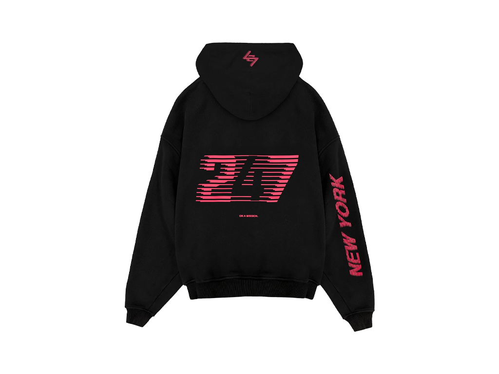 Represent 247 New York Hoodie Black Pink-Represent-pikastore.cz