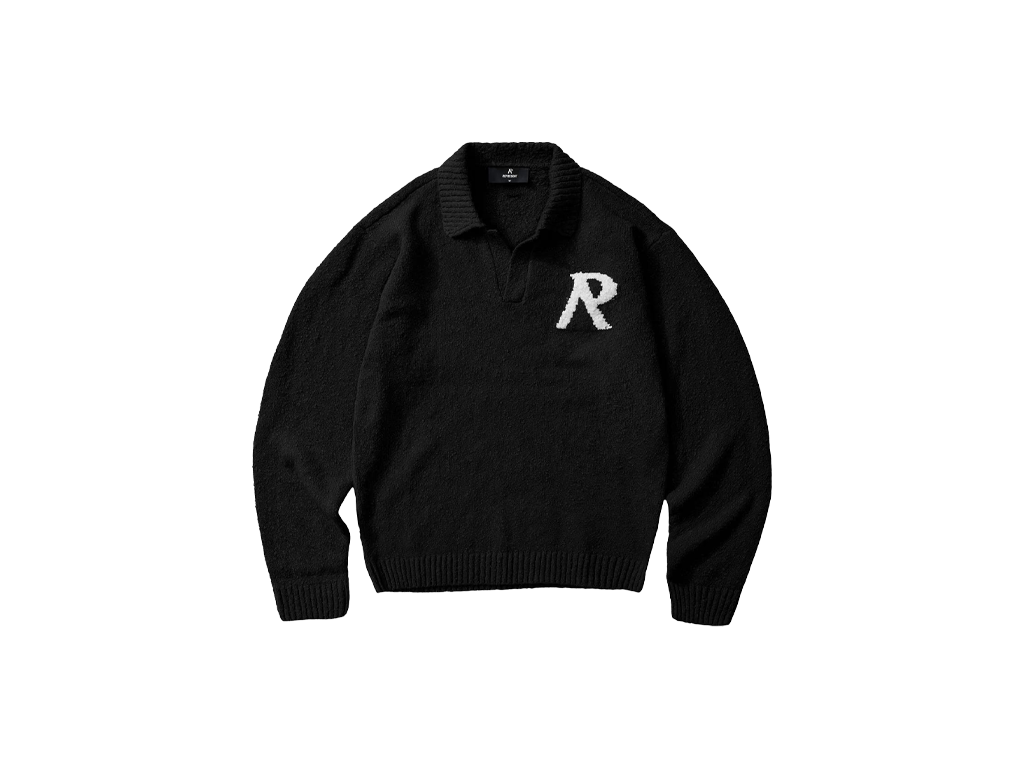 Represent Knitted Boucle Polo Jet Black-Represent-pikastore.cz