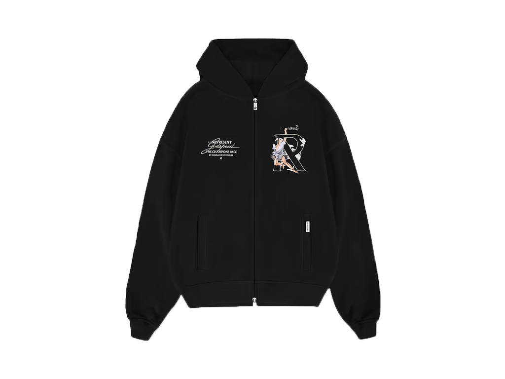 Represent Hermes Zip Hoodie Black-Represent-pikastore.cz