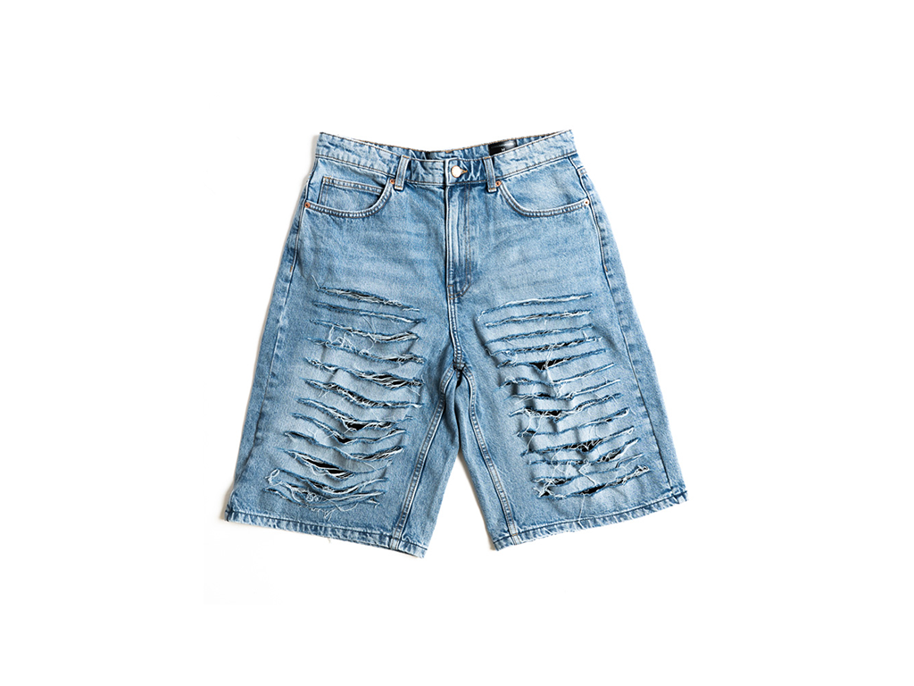 Custom Blue Distressed Shorts-Kalhoty-Custompantsprg-pikastore.cz