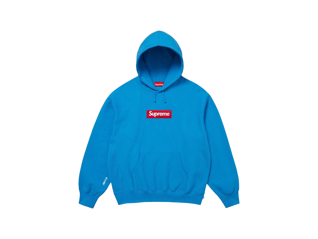 Supreme Box Logo Hooded Sweatshirt (FW25) Cyan