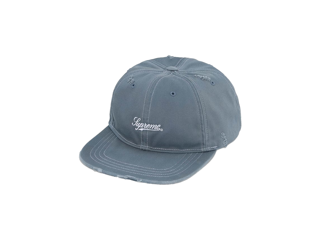 Supreme Distressed Script 6-Panel Blue-Supreme-pikastore.cz