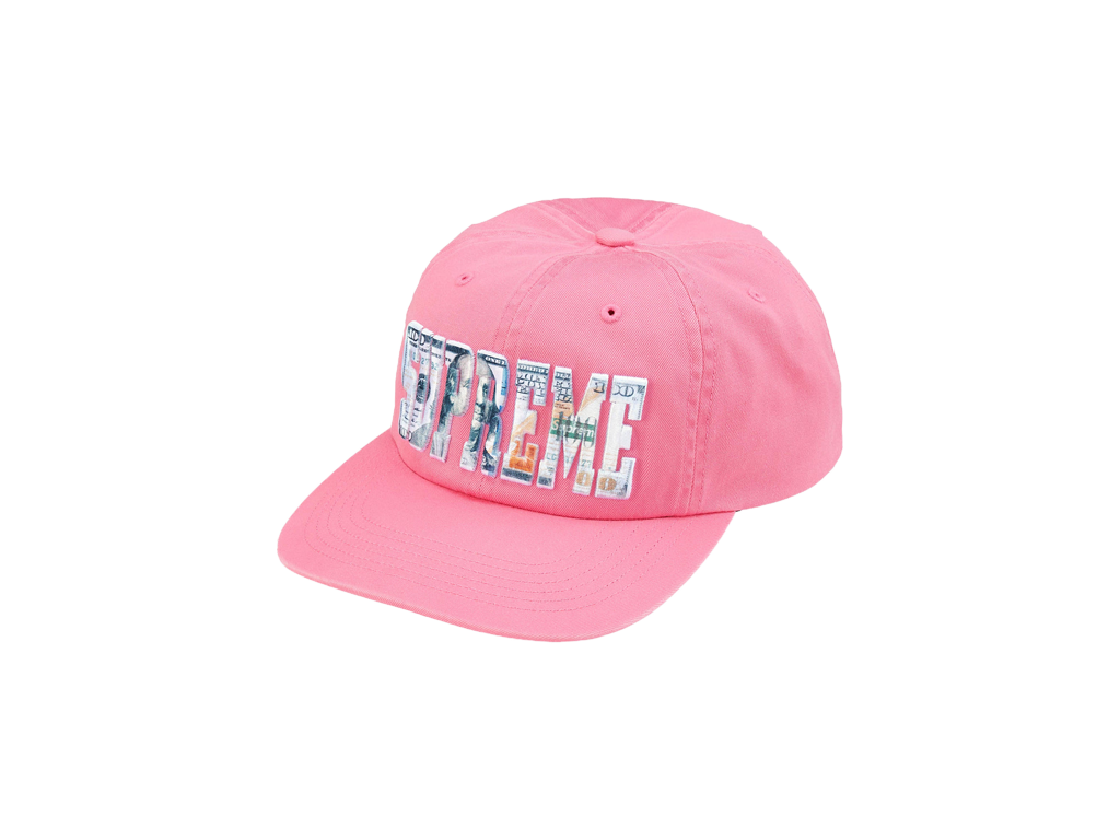 Supreme Embroidered Money Logo 6-Panel Pink