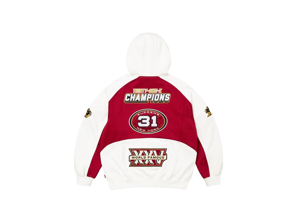 Supreme Football Zip Up Hooded Sweatshirt (FW25) White