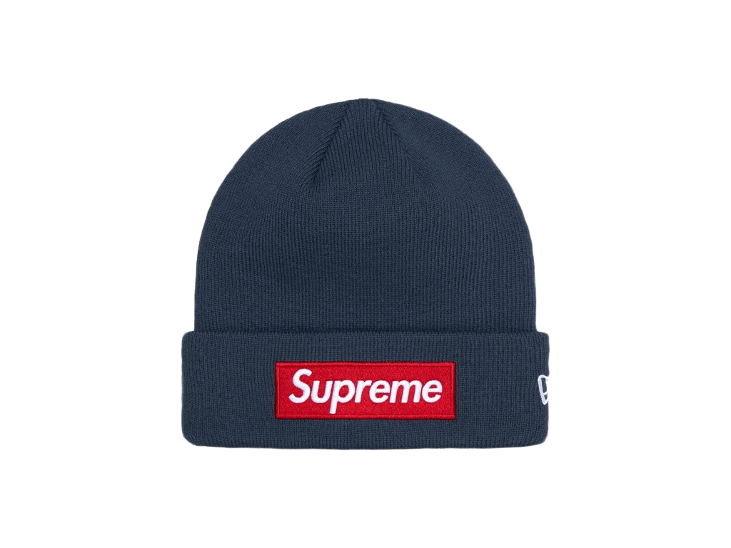 Supreme New Era Box Logo Beanie (FW24) Navy-Supreme-pikastore.cz