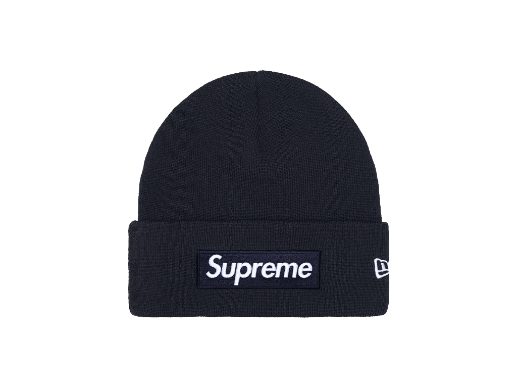 Supreme New Era Box Logo Beanie (FW25) Navy-Supreme-pikastore.cz