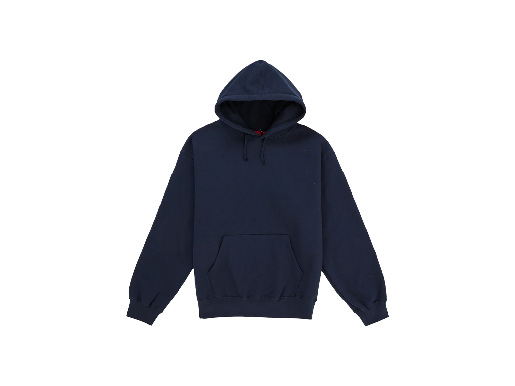 Supreme Satin Applique Hooded Sweatshirt (SS26) Washed Navy-Supreme-pikastore.cz