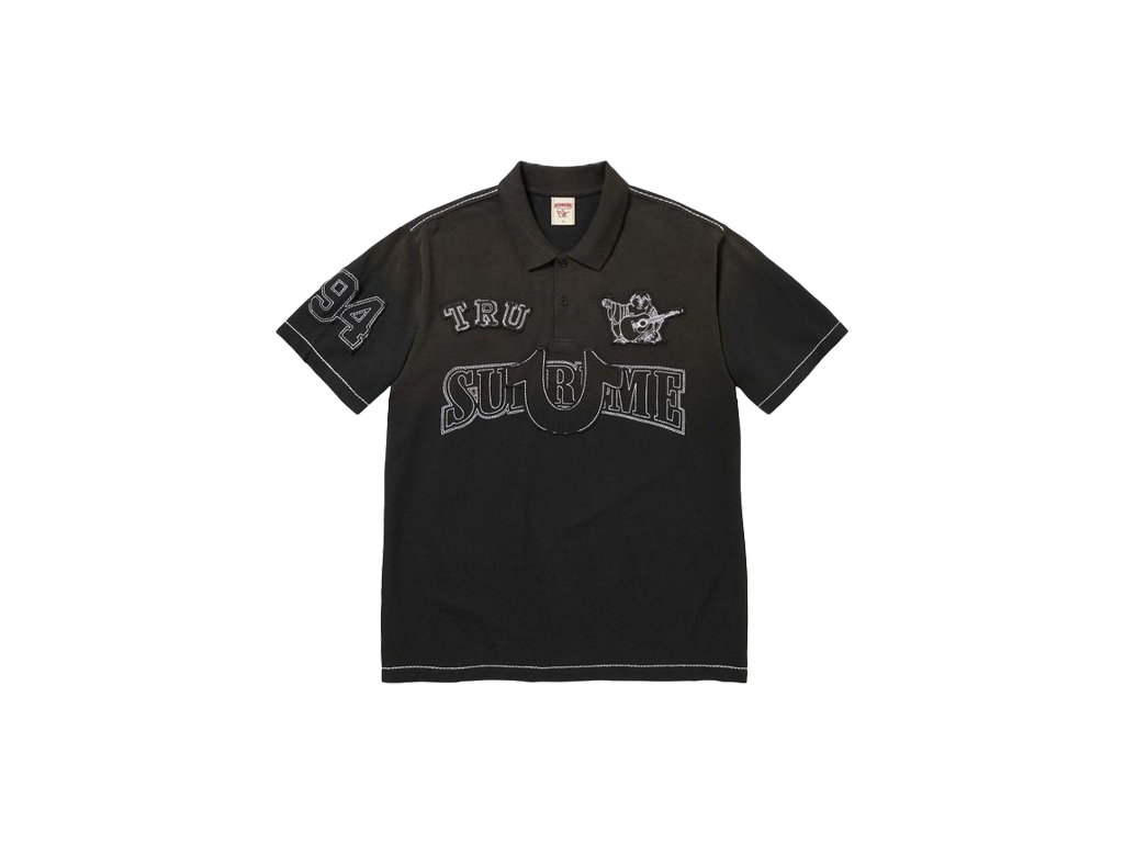 Supreme True Religion Applique Polo Black-Supreme-pikastore.cz