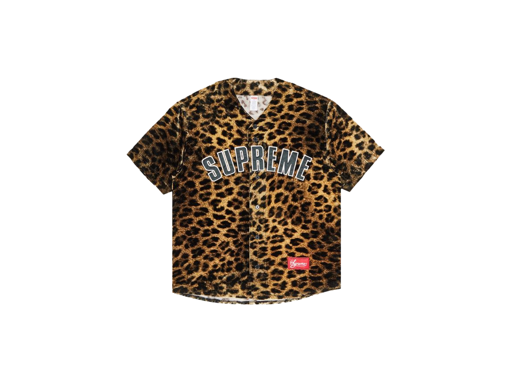 Supreme Velvet Baseball Jersey Leopard-Supreme-pikastore.cz