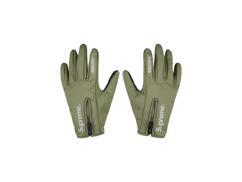 Supreme WINDSTOPPER Zip Gloves (FW25) Olive-Supreme-pikastore.cz