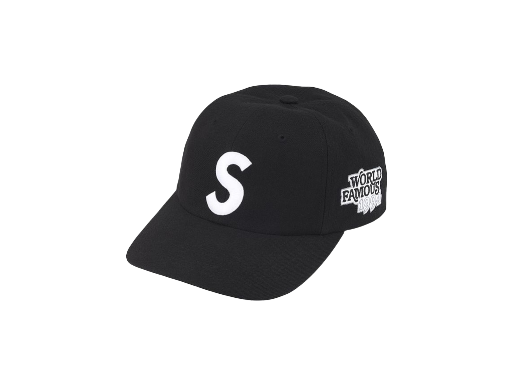 Supreme World Famous S Logo 6-Panel Black-Supreme-pikastore.cz