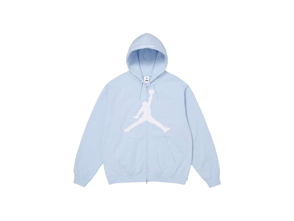Supreme x Jordan Zip Up Hooded Sweatshirt Light Blue-Supreme-pikastore.cz