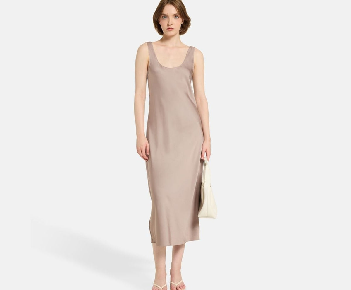 Calvin Klein Satin dress Hero Greige – odjeća – fotografija 5 od 5