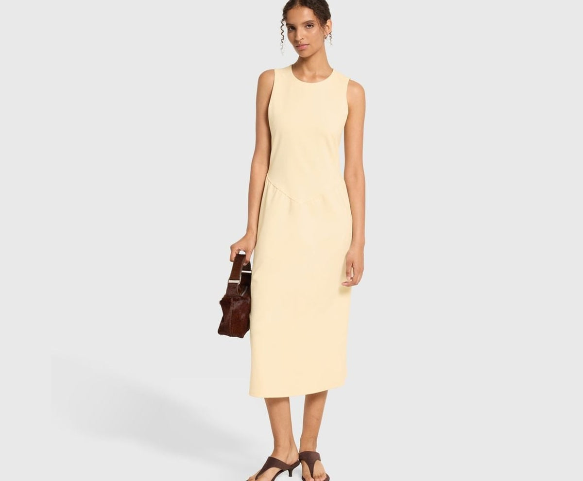 Calvin Klein Midi dress Light Yellow – kleding – foto 5 van 5