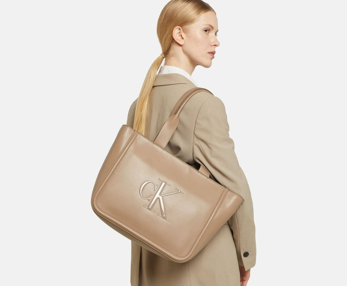 Calvin Klein Tote Bag Taupe – geantă – fotografia 5 din 5