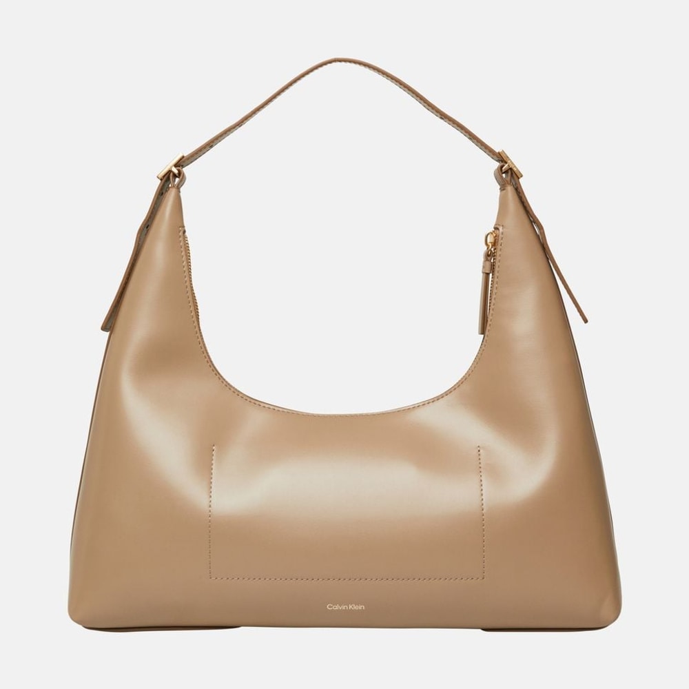 Calvin Klein Leather shoulder bag Emblem Taupe – bolso – foto 4 de 5