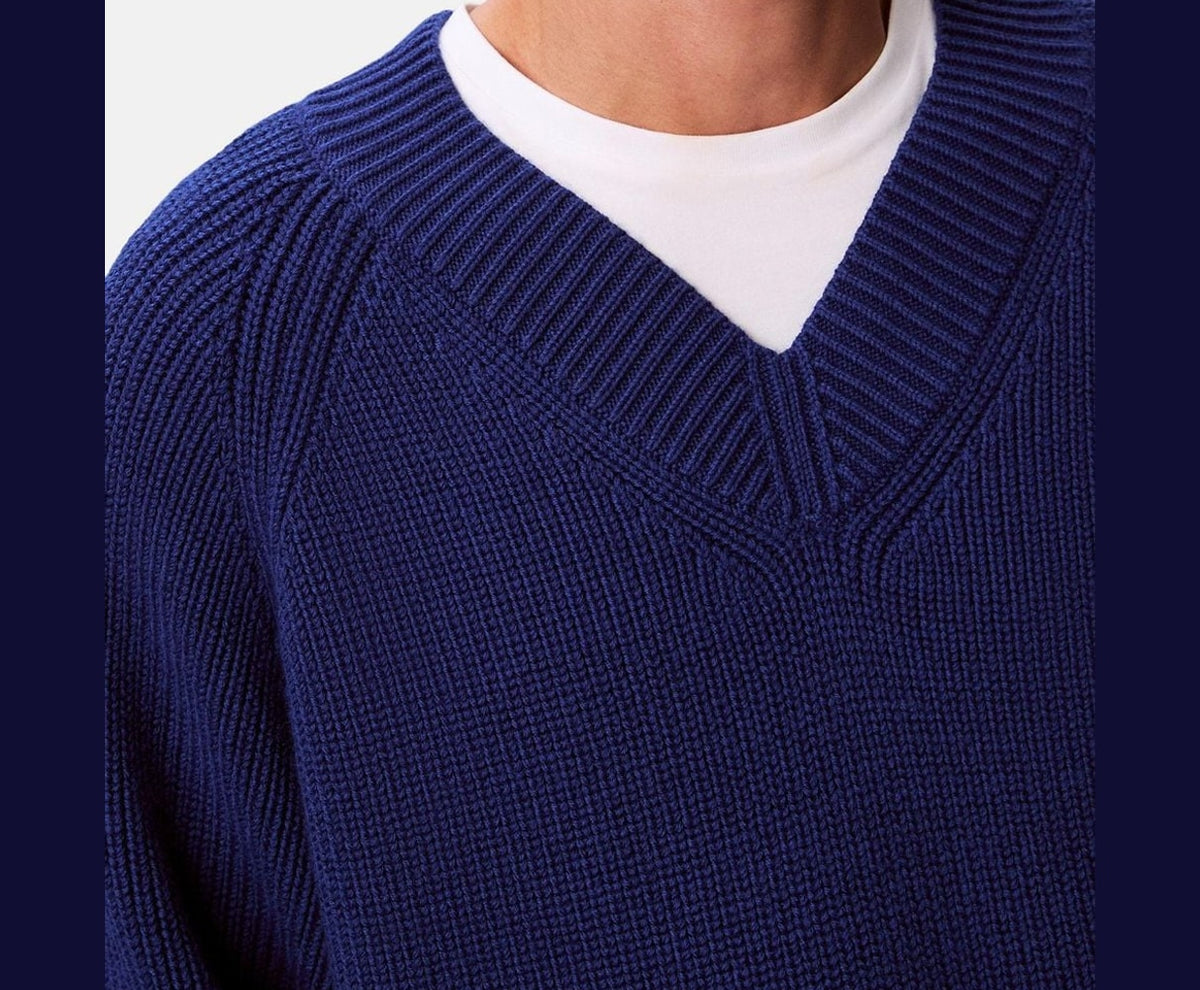 Calvin Klein Wool-blend pullover Blue – mikina – fotka 3 z 5