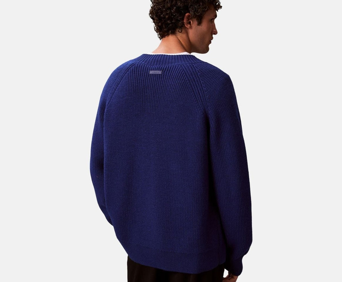 Calvin Klein Wool-blend pullover Blue – mikina – fotka 4 z 5