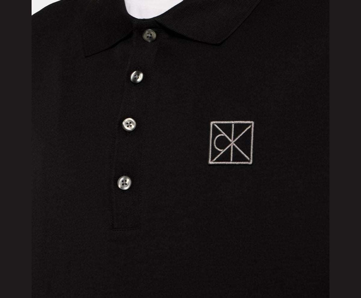 Calvin Klein Long-sleeved polo shirt Double Face Black – t-paita – kuva 3/5
