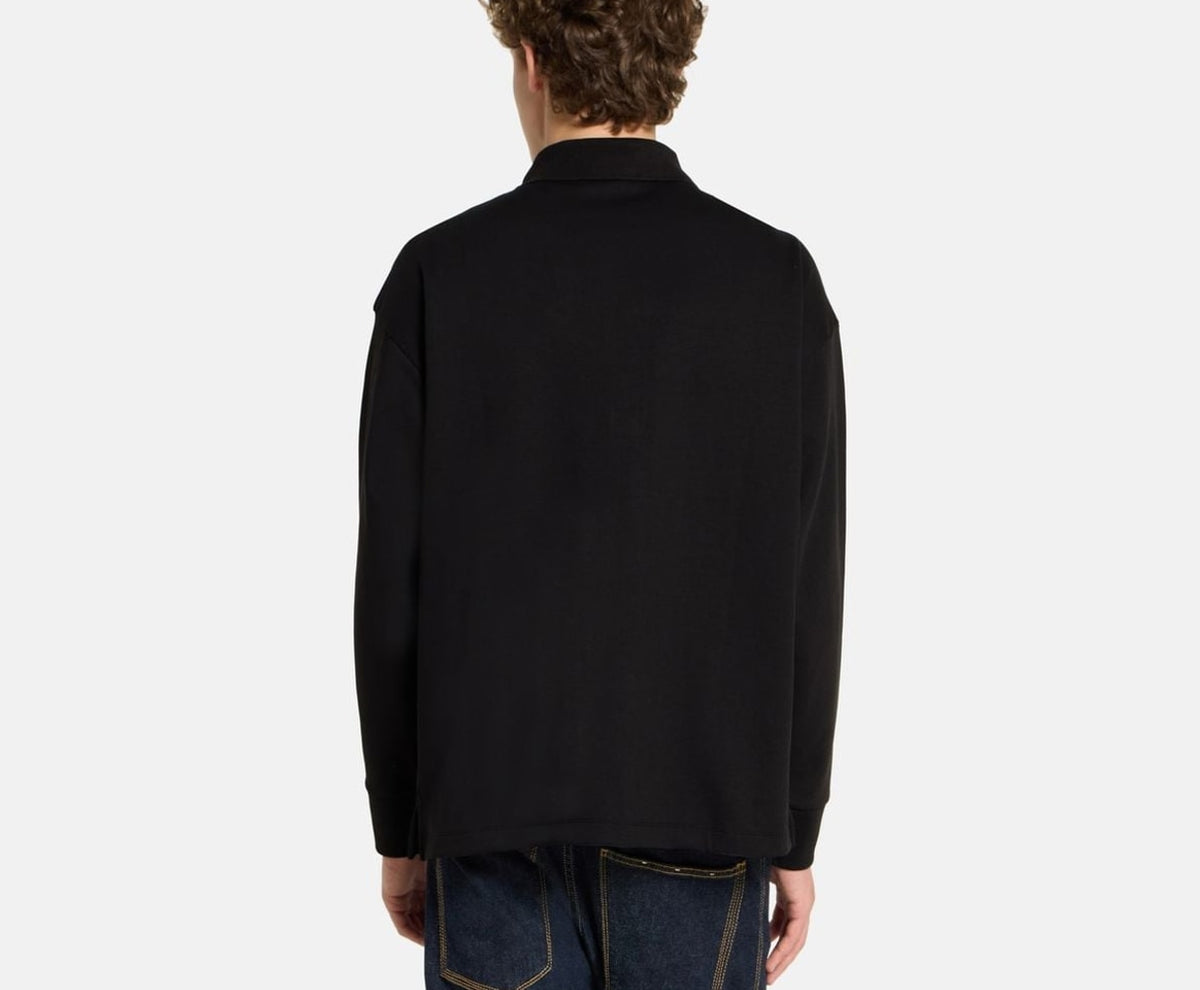 Calvin Klein Long-sleeved polo shirt Double Face Black – t-paita – kuva 4/5