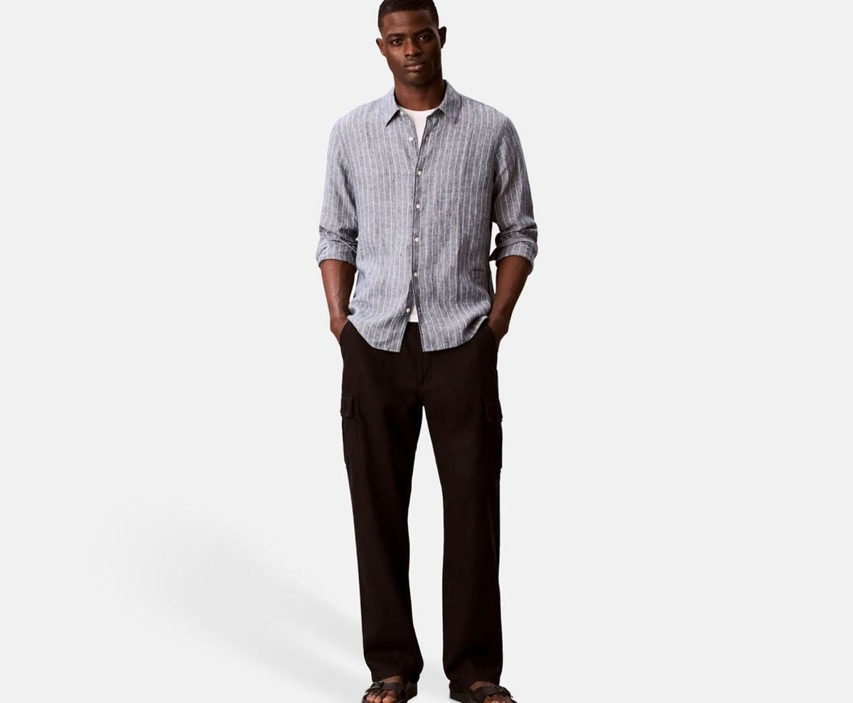 Calvin Klein Linen shirt Blue – îmbrăcăminte – fotografia 6 din 6
