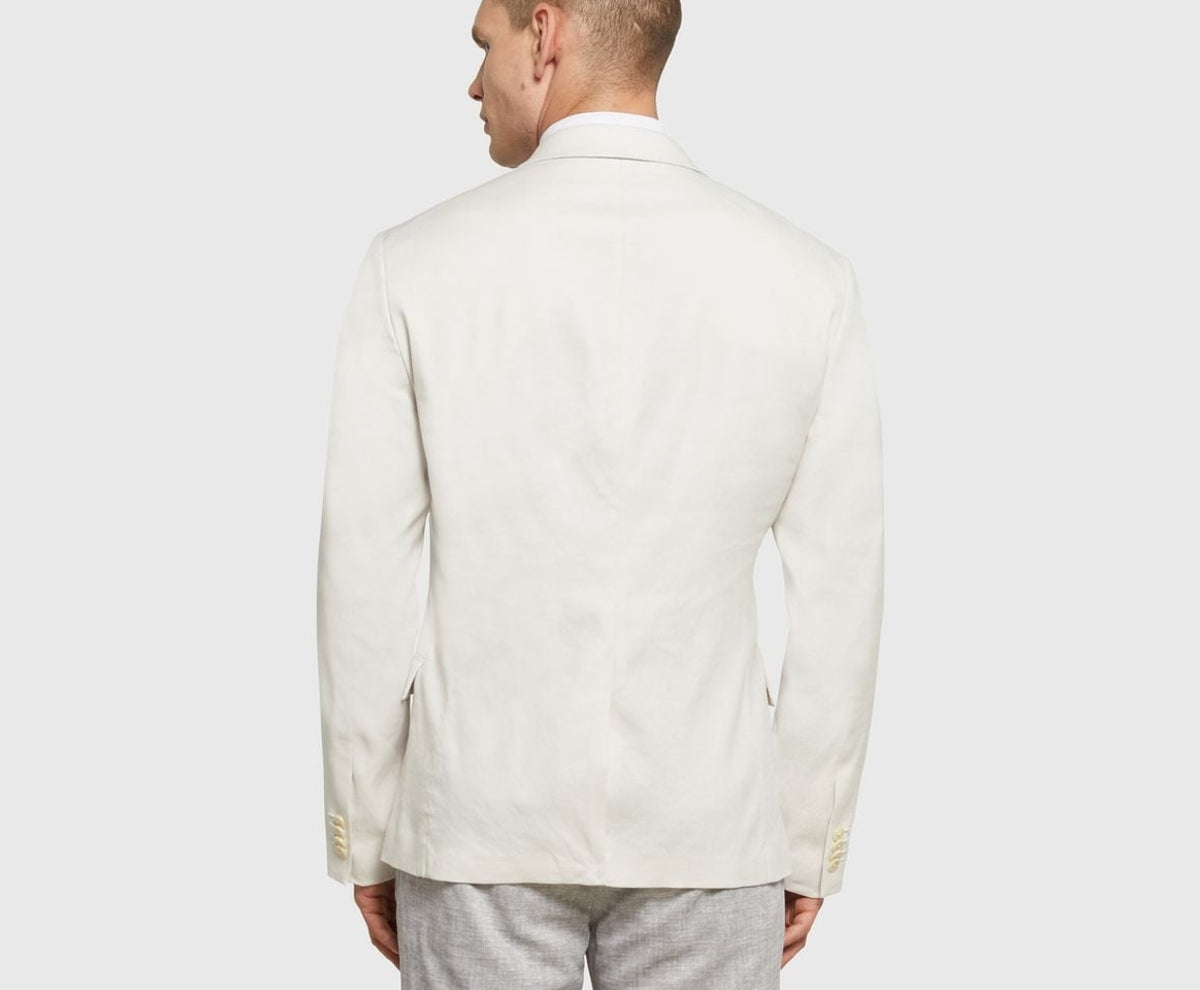 Calvin Klein Linen-blend suit jacket Ecru – яке – снимка 4 от 6
