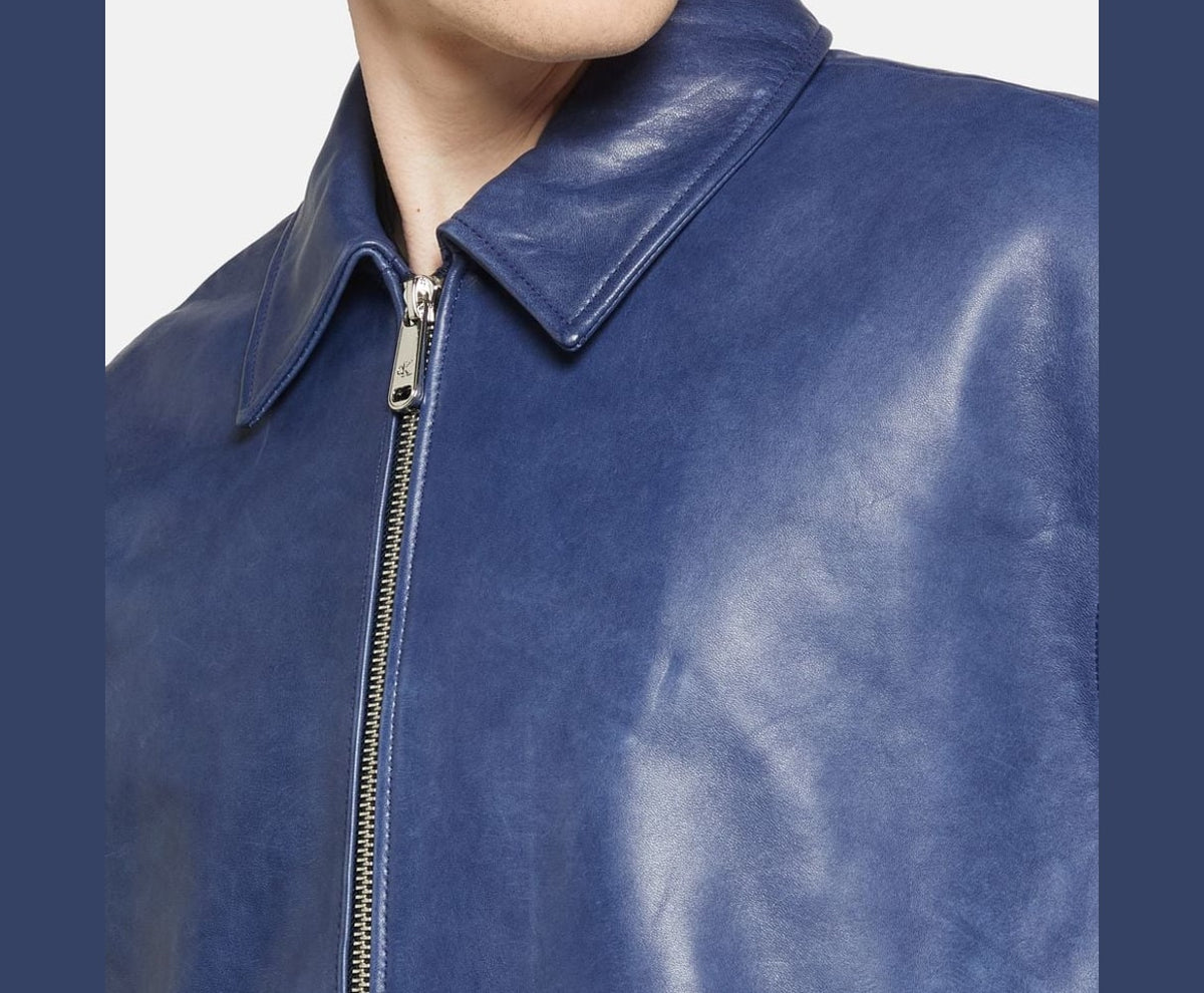 Calvin Klein Leather blouson Blue – oblečení – fotka 3 z 6