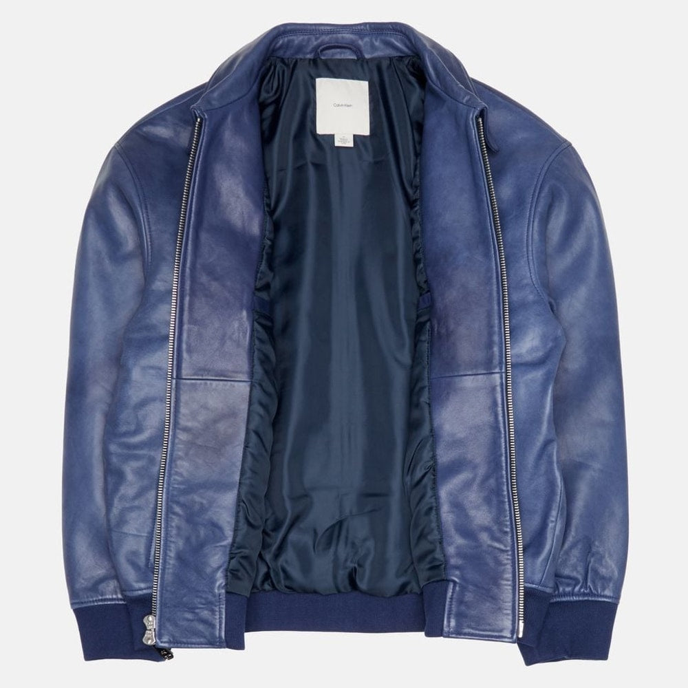 Calvin Klein Leather blouson Blue – oblečení – fotka 5 z 6