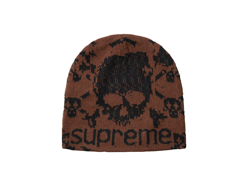 Supreme x Vanson Leathers Skull Beanie Brown-Supreme-pikastore.cz