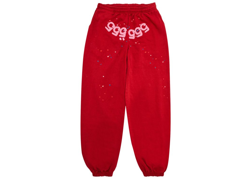 Sp5der Number 555 Sweatpants Red-Sp5der-pikastore.cz