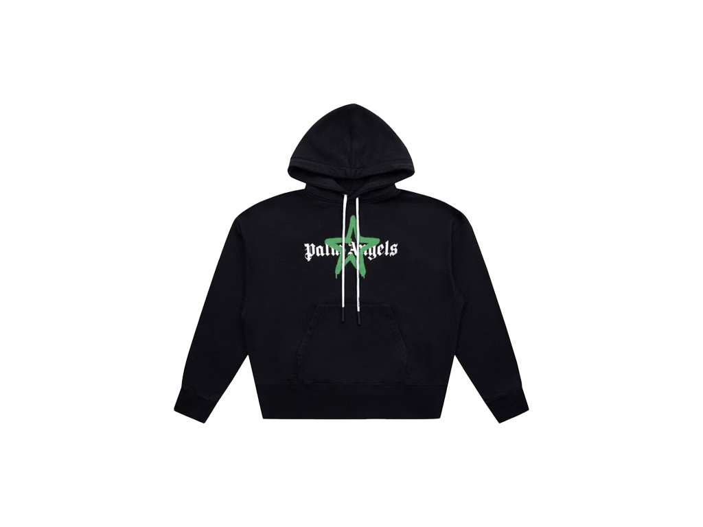 Palm Angels Star Sprayed Hoodie Black