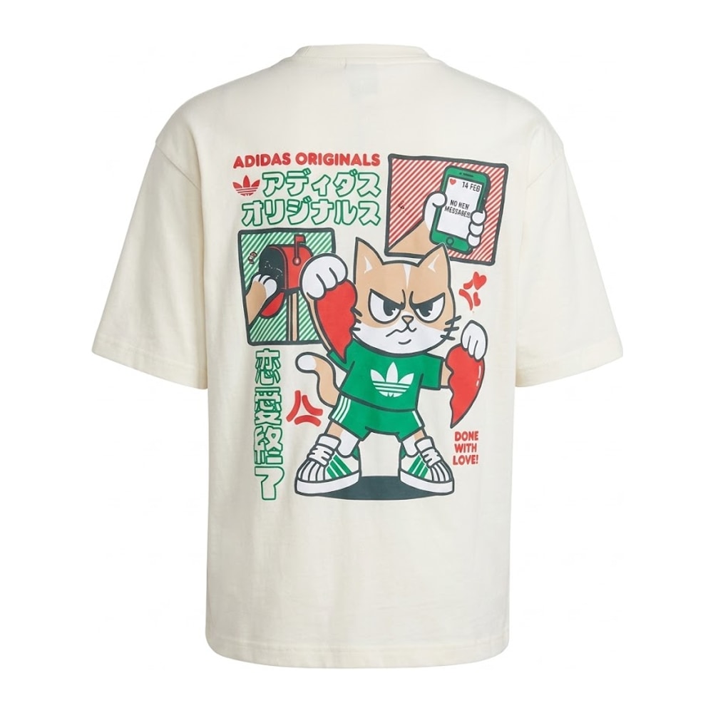 adidas Originals V-Day Heart Broken Cat Graphic T-Shirt – tričko