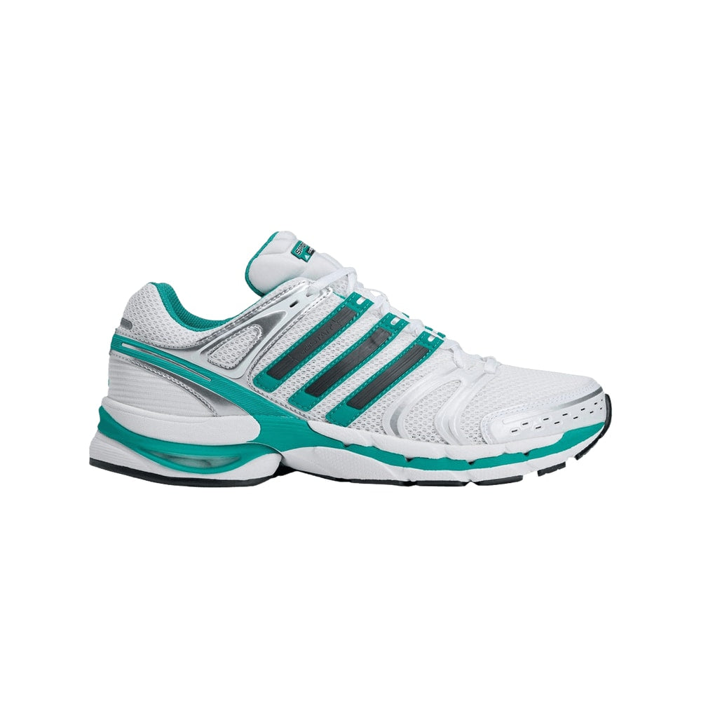 Sporty & Rich x adidas Adistar Control 5 Cloud White Pure Teal – Schuhe, blau
