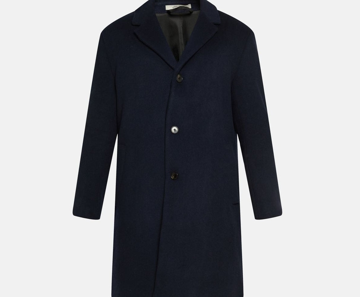 Calvin Klein Wool-blend coat Blue – bunda, modrá